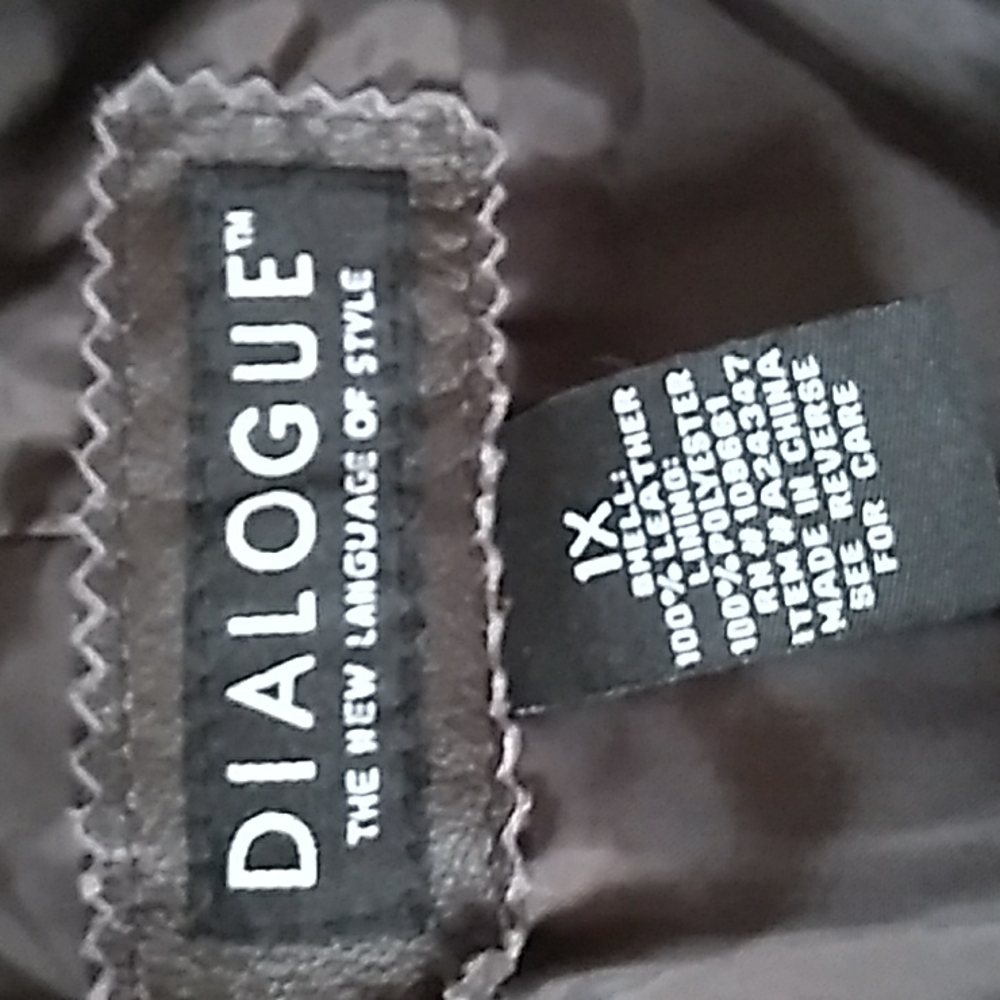 βοΈ Dialogue 100% Leather Jacket Coat 1X Washable NWOT - Picture 2 of 16